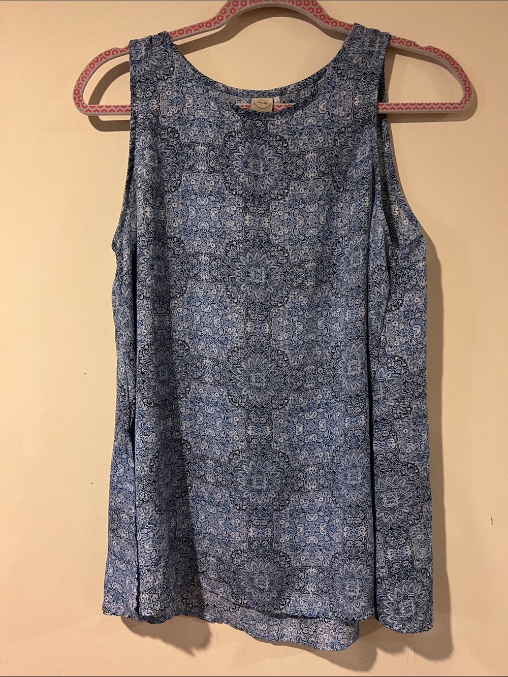 Paper Crane Blue Medallion-Print Sleeveless Tank